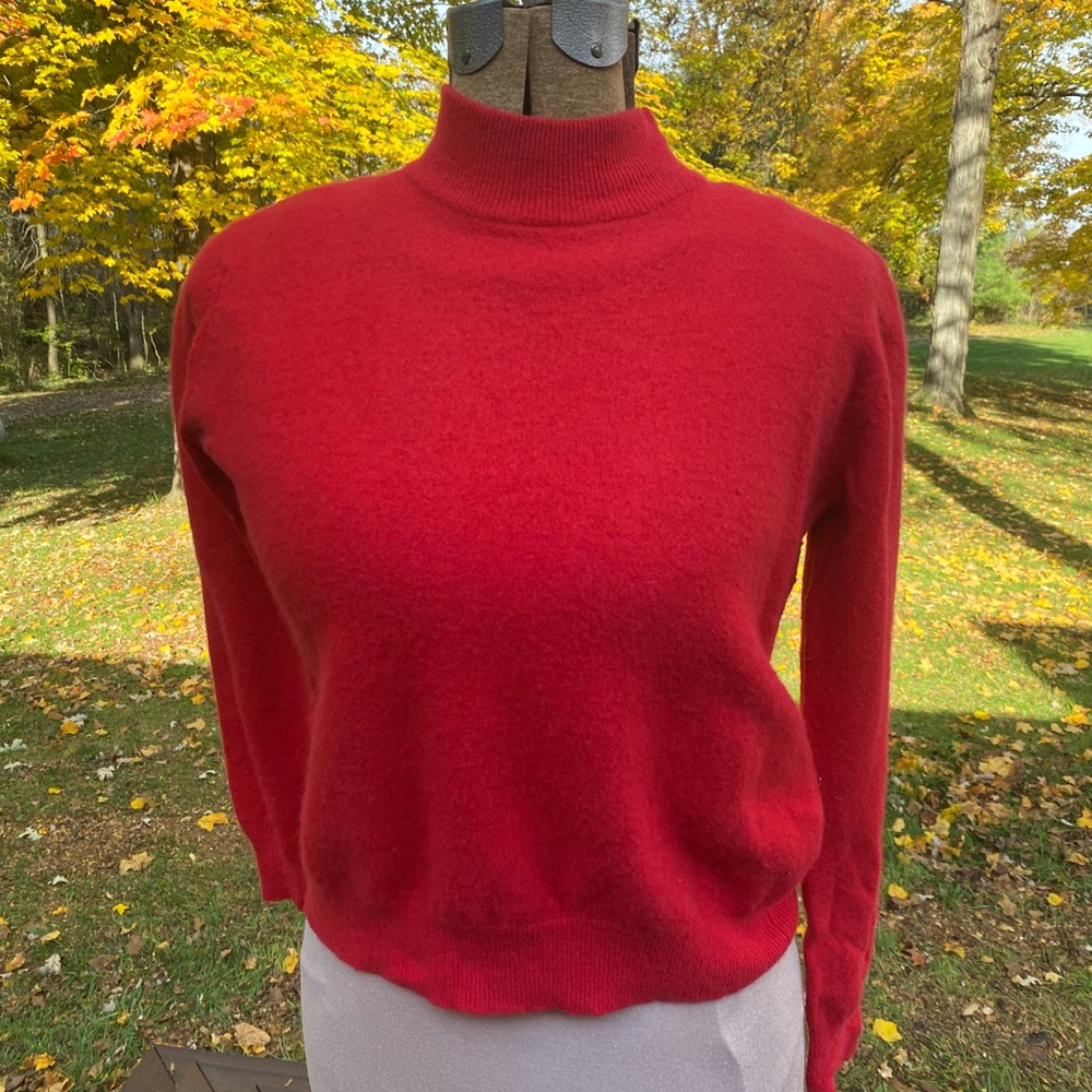 Nina Patrick Petite PM Lambswool Long Sleeve Red